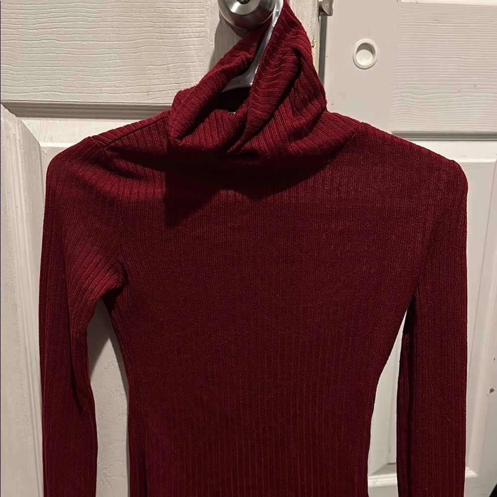 SHEIN Red Cowl Turtleneck Sweater